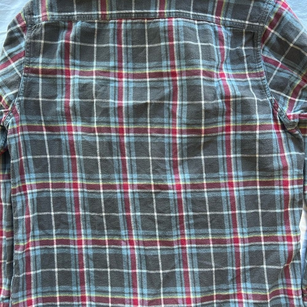 American Eagle Mens Medium Plaid Flannel Shirt Button Up Long Sleeve Gorpcore - Picture 4 of 4